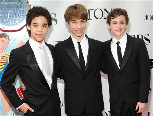 Broadway Billys David Alvarez, Kiril Kulish and Trent Kowalik at the 2009 Tony Awards at which they jointly won the Best Actor in a Musical Award