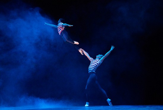 Billy (Noah Parets) and Older Billy (Stephen Hanna) Dance in Dream Ballet