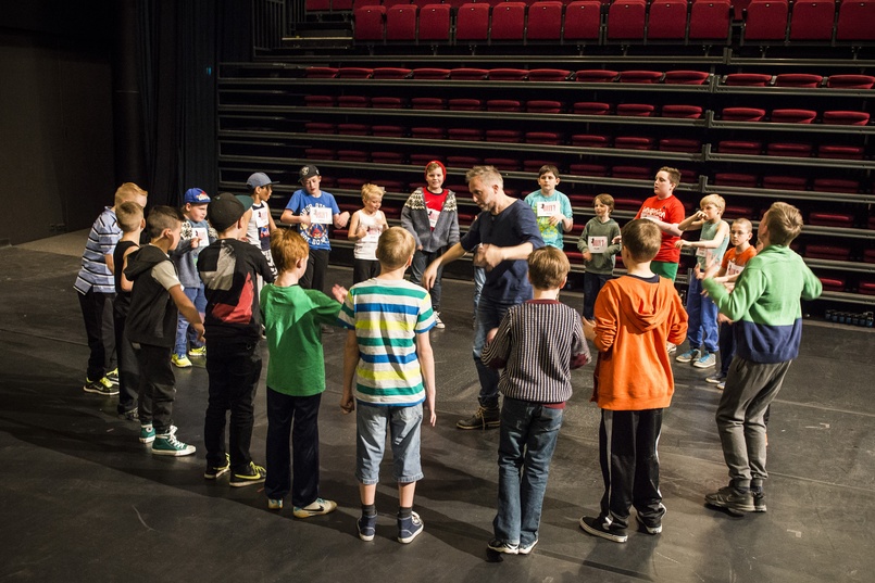 Some of the over 900 boys who auditioned for the roles of Billy and Michael