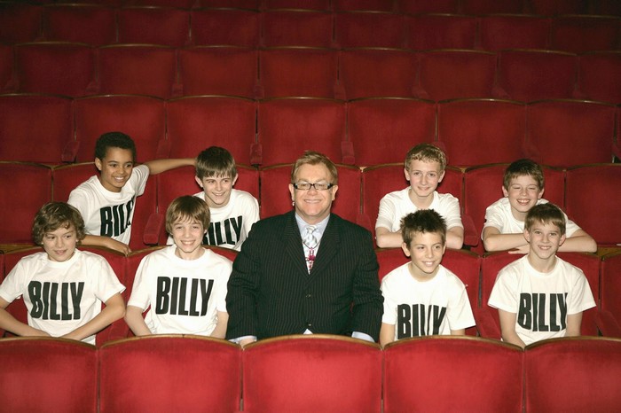 London & Australian Productions - The Australian Billys visited with their London Counterparts and met Elton John (1st Row l-r: 