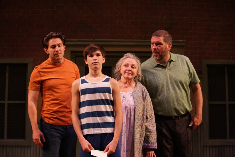 The Elliot Family l-r Kevin Nietzel (Tony), Mitchell Tobin (Billy), Patti Perkins (Grandma), Craig Bennett (Dad)